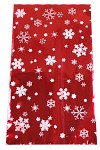 Celofánový sáček - červeno-bílý  s vločkami - 20 x 35 cm