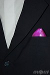 kapesníček pánský do saka - satén fuchsia