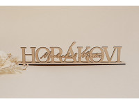 Dřevěný stojánek se jmény a příjmením - 40 cm