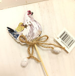 Slepička dřevěná s kuřátkem a vajíčky - zápich Slepička dřevěná s kuřátkem a vajíčky - zápich