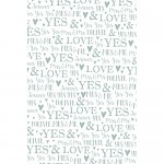 Balicí svatební papír LUX - nápisy bílo-stříbrné - 70 x 100 cm