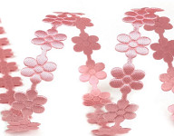 Atlasový prýmek květinky saténové růžové  7 mm/4m