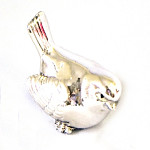 Ptáček keramický mni 3 cm - stříbrná patina