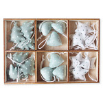 Plechový vánoční mix 3 cm - bílo-mátový - 1 ks Plechový vánoční mix 3 cm - bílo-mátový - 1 ks