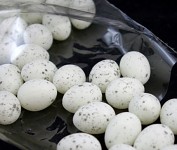 Vajíčka mini bílá kropenatá - 10 ks 
