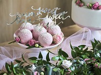Napichovátka nápisy LOVE, SWEET, YUM - stříbrná - 6ks