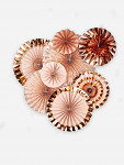 Rozety závěsné 8 ks  - pudrově růžová/rosegold 