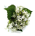 Kytice bílých kvítků s listy - 30 cm