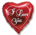 Foliový balonek srdce červené - I love you -  45 cm