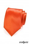 Kravata pánská lux  - saténová oranžová
