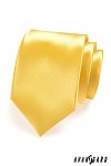 Kravata pánská lux  - saténová žlutá