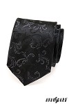 Kravata pánská lux  - černá vyšívaná