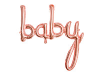 BABY- foliový nápis - růžový