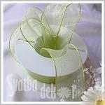 Stuha organza drát 40 mm - sv.zelená - 1 m