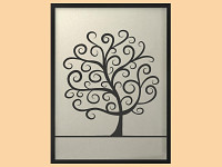 Svatební strom hostů krucánky  - černý rám - 34 x 44 cm 