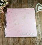 Svatební kniha hostů LUX - růžová s motýlky