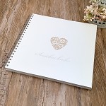 Svatební kniha hostů LUX - ornament srdce malé