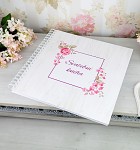 Svatební kniha hostů LUX - vintage dřevodekor s květinami