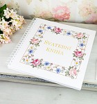 Svatební kniha hostů LUX - vintage květinový rám