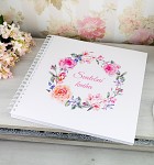 Svatební kniha hostů LUX - vintage květinový věnec