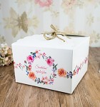 Krabička na výslužku hranatá bez ouška 17 x 17 x 9 cm - květinový věnec