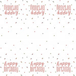 Plastový party ubrus - Happy birthday - rosegold tečky - 137 x 213 cm