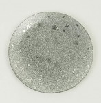 Skleněná podložka kulatá 15cm - stříbrná glitter