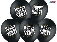 Balonek -metalický černý happy new year