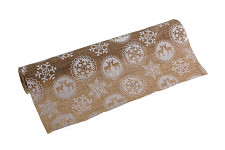 Vánoční role - imitace juty - natural s jeleny - 28 cm/150 cm