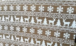 Natural jutová šerpa š.36 cm - bílý norský vzor - 1m