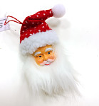 Santa vousatý bílý závěs 15 cm