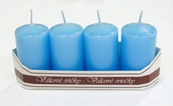 Adventní svíce - sv.modré 40 x 70 mm