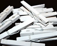 Kolíčky dřevěné 3 cm - bílé - 24ks