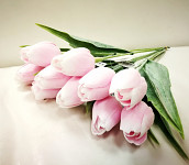 Tulipán umělý 43 cm - pudrově růžový