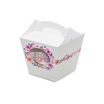 Krabička dárková s ouškem na cupcake -květinový věnec