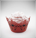 Krabička dárková s ouškem na cupcake - květinový rám