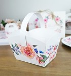 Svatební košíček na koláčky - květinový věnec