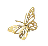 Dekorační motýl kovový 75 mm - zlatý