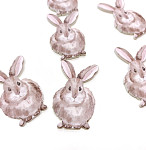 Dřevěná přízdoba potištěná - zajíček - 5 cm Dřevěná přízdoba potištěná - zajíček - 5 cm