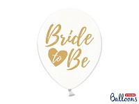 Balonek - čirý se zlatým nápisem Bride to be