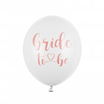 Balonek latexový  30 cm - bílý se růžovým nápisem Bride to be
