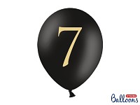 Narozeninový balonek černý - číslo 7 - 5 ks