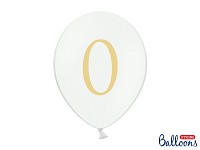 Narozeninový balonek bílý - číslo 0 - 5 ks