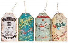 Dřevěný retro obraz pro cyklisty 27x15 cm - 1 ks