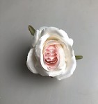 Hlavičky poupat růží 5 cm - bílo-růžové