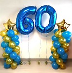 Párty narozeninová sestava balónků s čísly a sloupky - barva na přání