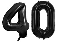 Foliový balónek 86 cm  - černý - číslo 40