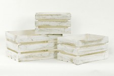Bedýnka dřevěná bílá - sada 3ks - půjčovna