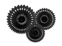 Rozety závěsné - černé děrované - 3ks