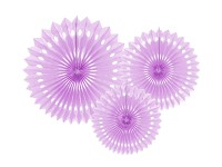 Rozety závěsné - sv.fialové děrované - 3ks
